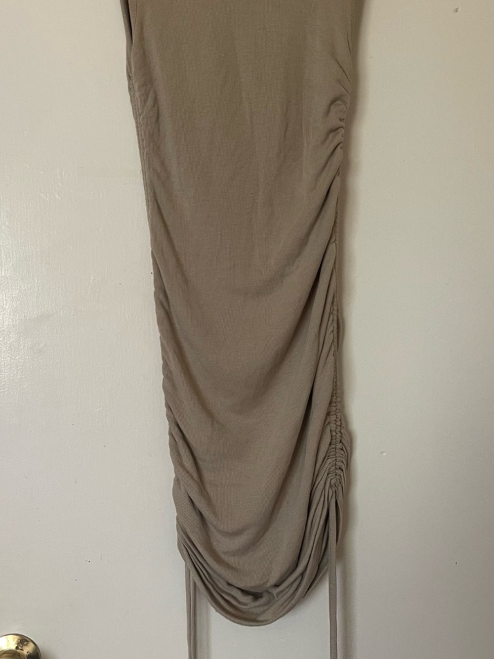 Olivaceous Beige Sleeveless Dress